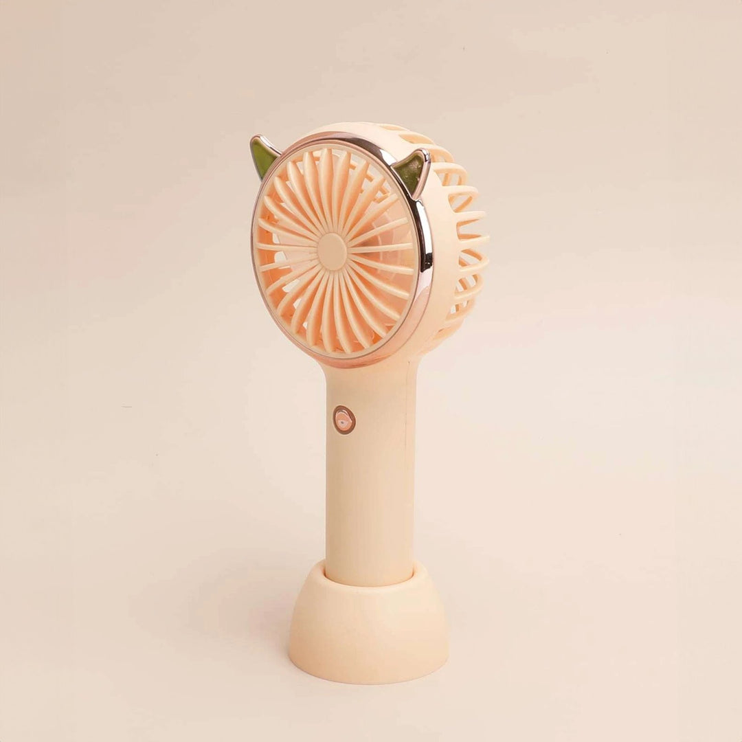 Rechargeable Fan with LED Light Powered Hand Fans & Misters Mega Lash Academy #color_beige