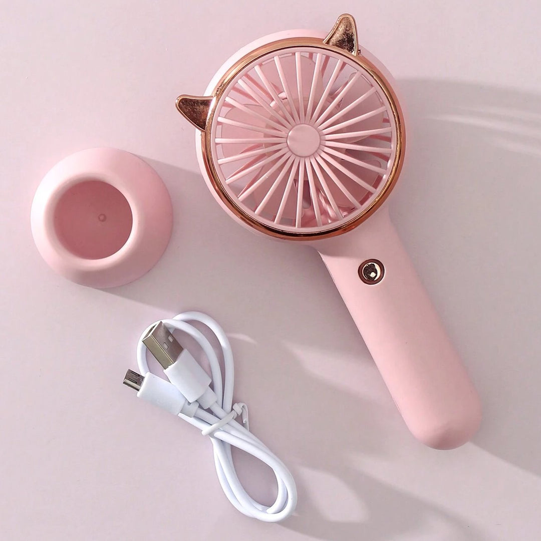 Rechargeable Fan with LED Light Powered Hand Fans & Misters Mega Lash Academy #color_pink