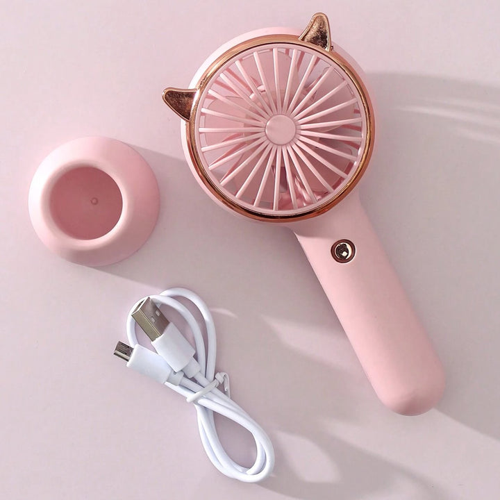 Rechargeable Fan with LED Light Powered Hand Fans & Misters Mega Lash Academy #color_pink