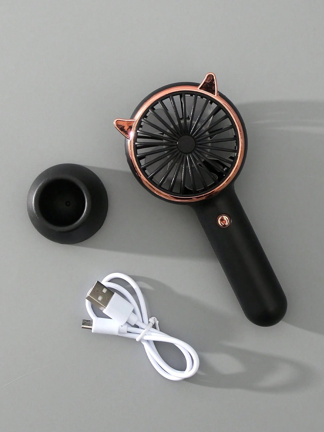 Rechargeable Fan with LED Light Powered Hand Fans & Misters Mega Lash Academy #color_black