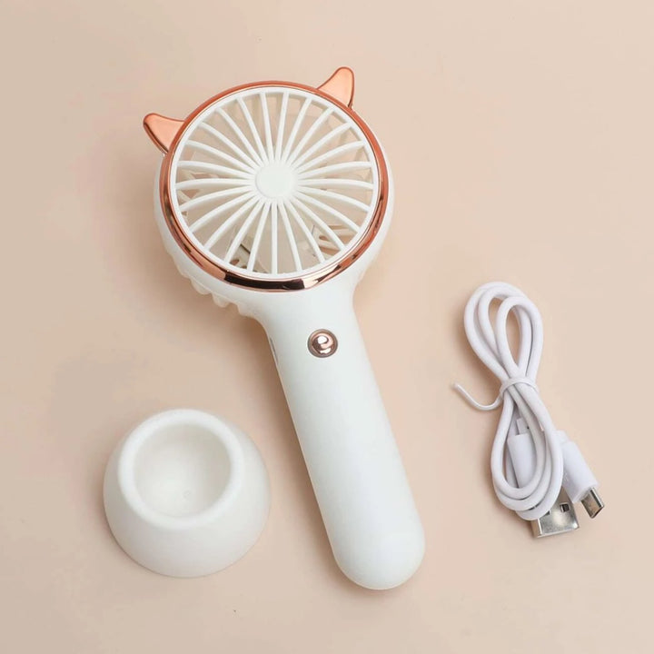 Rechargeable Fan with LED Light Powered Hand Fans & Misters Mega Lash Academy #color_white