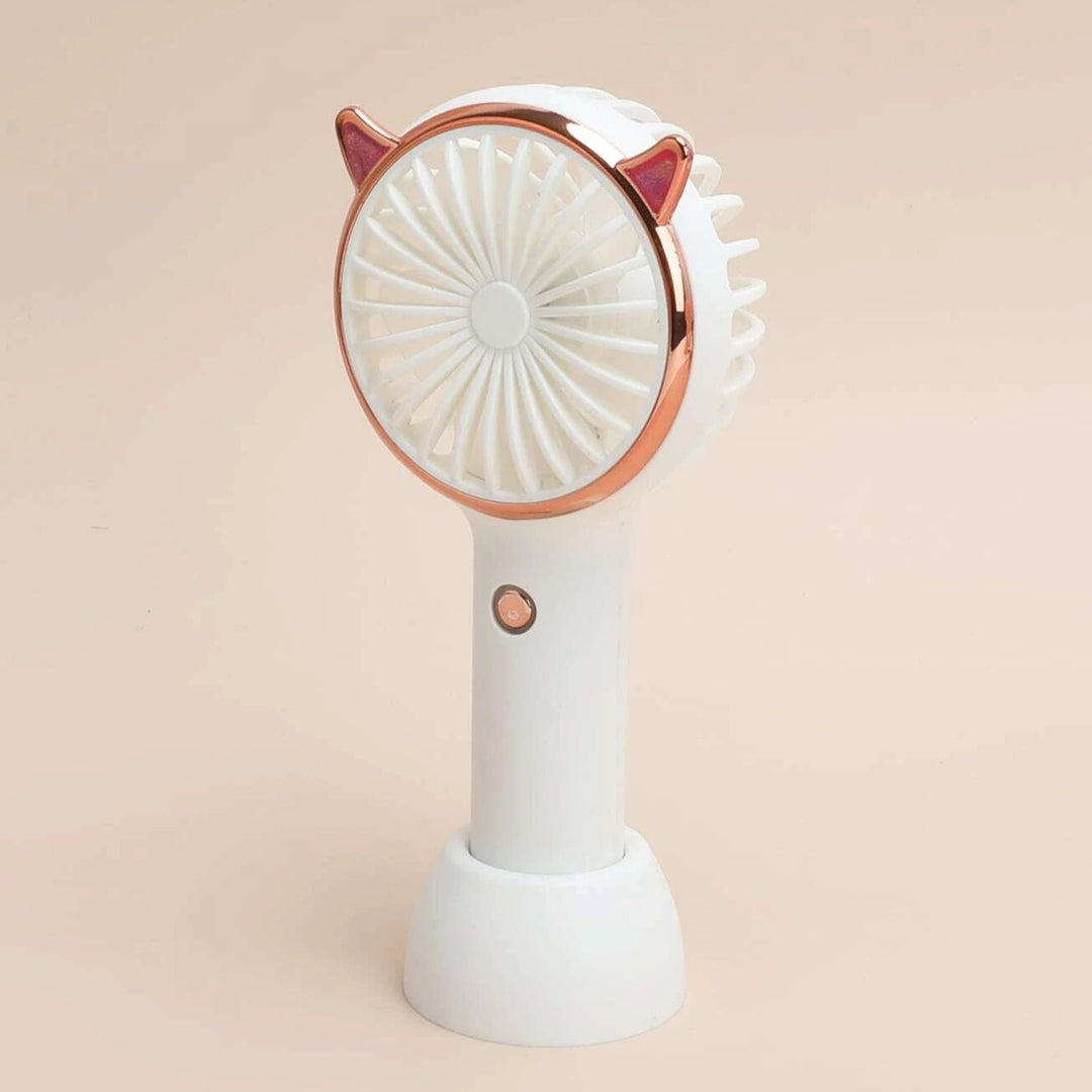 Rechargeable Fan with LED Light Powered Hand Fans & Misters Mega Lash Academy #color_white