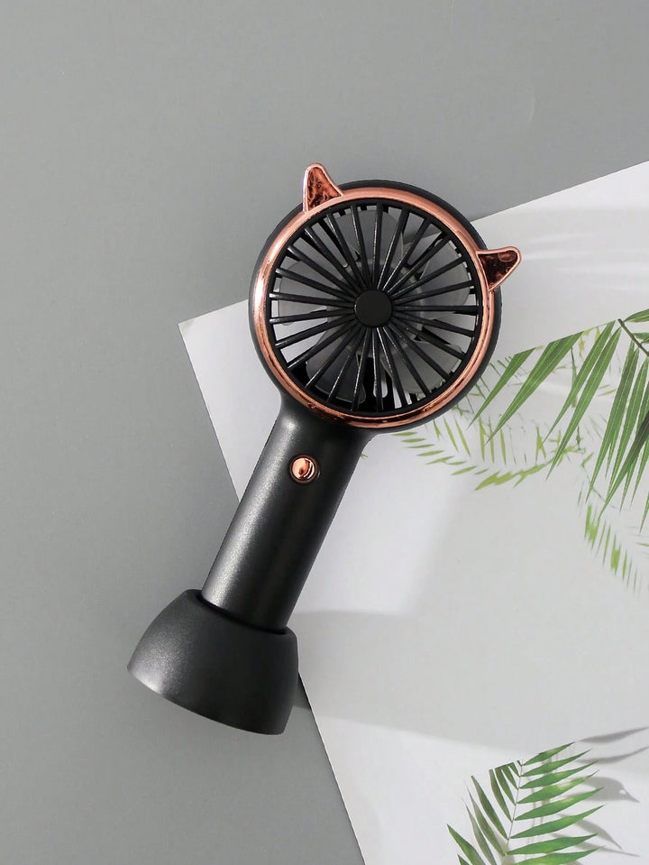 Rechargeable Fan with LED Light Powered Hand Fans & Misters Mega Lash Academy #color_black