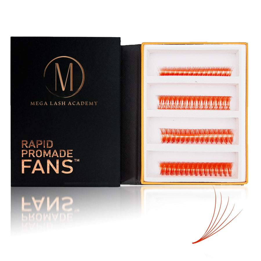 Red 5D Rapid Promade Fans - 600 Fans Promade Fans Mega Lash Academy 