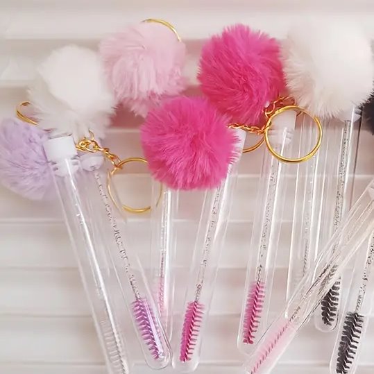 Spoolie Brushes with Keyrings - 10-pack Mega Lash Academy Pom Pom (Sweetie)