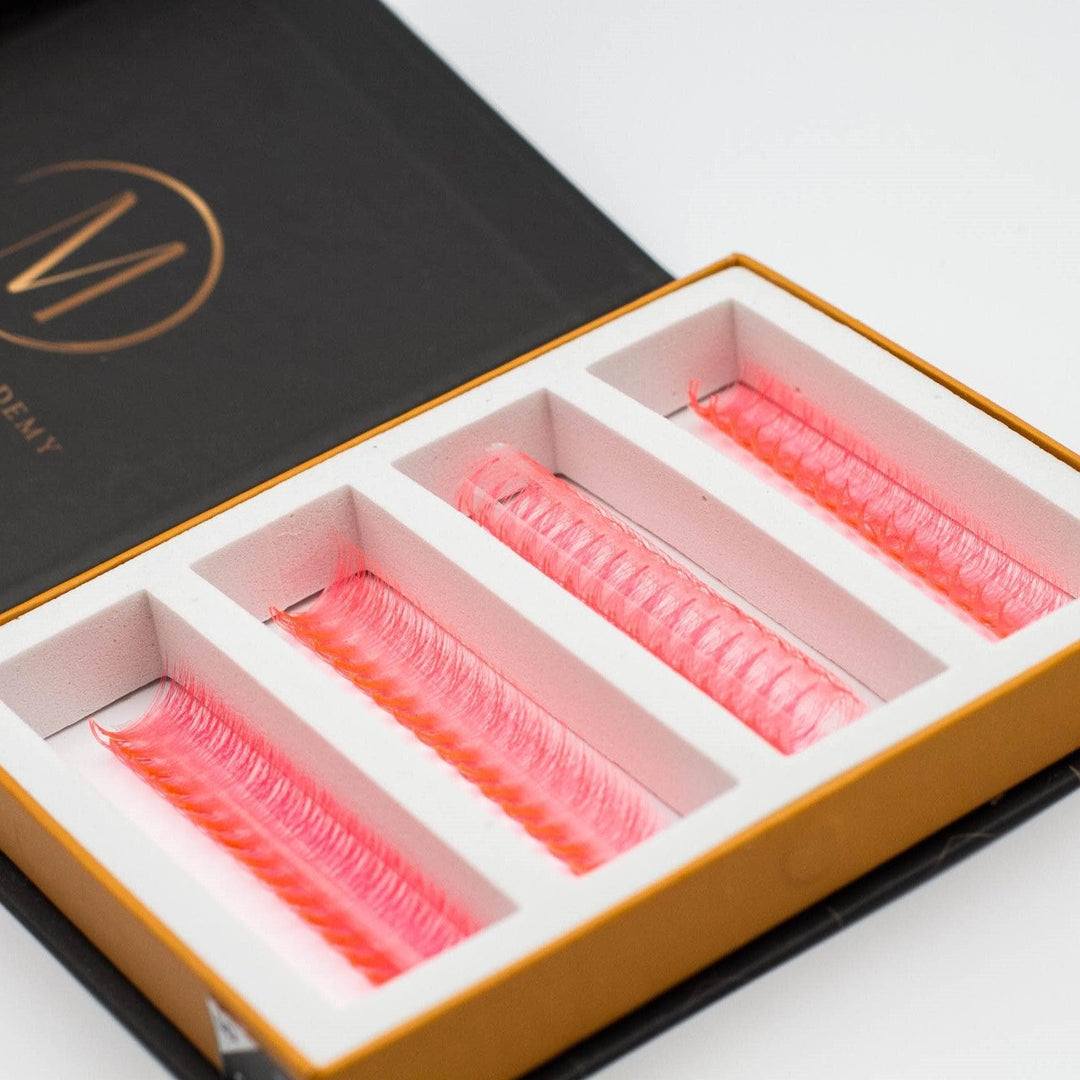 UV - Coral Red 5D Rapid Promade Fans - 600 Fans - Mega Lash Academy
