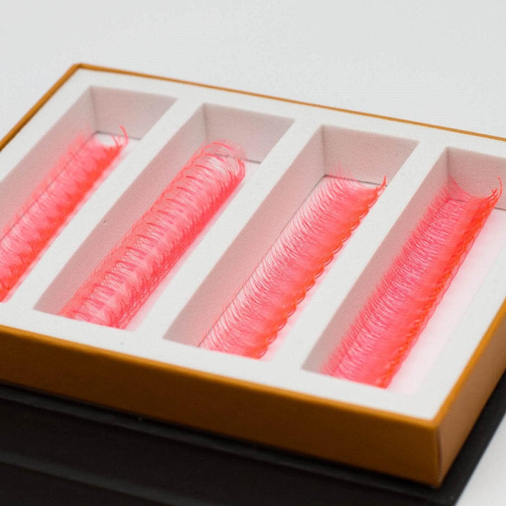 UV - Coral Red 5D Rapid Promade Fans - 600 Fans - Mega Lash Academy