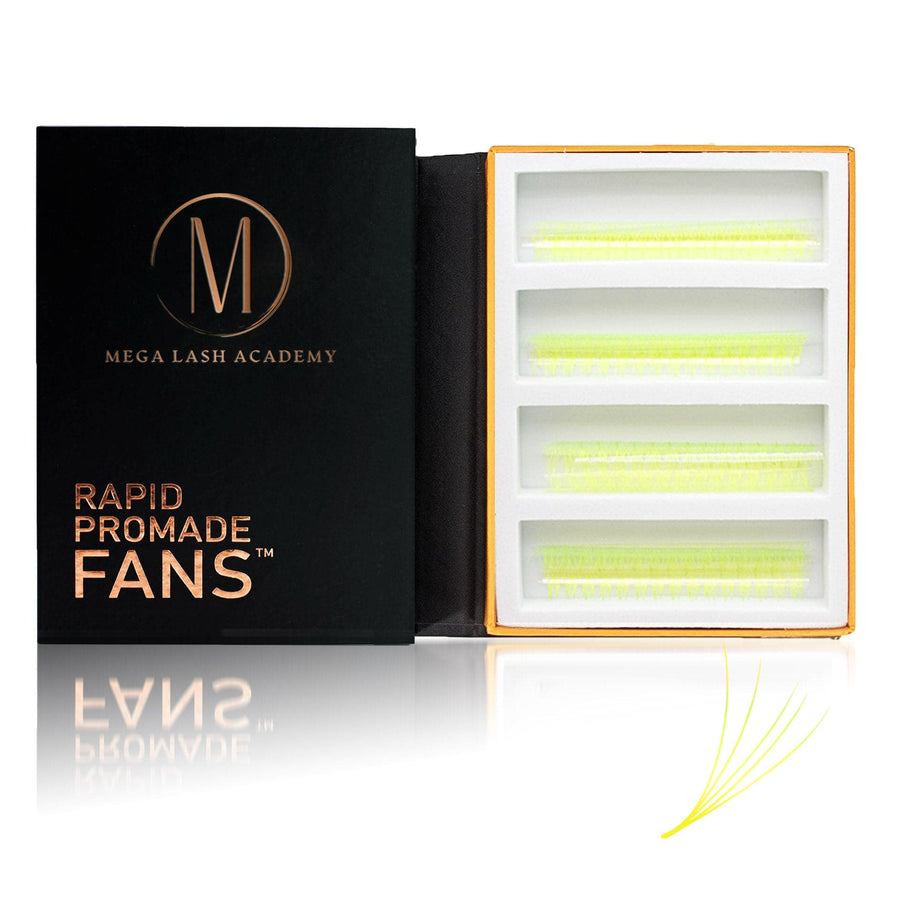 UV - Lemon 5D Rapid Promade Fans - 600 Fans Promade Fans Mega Lash Academy