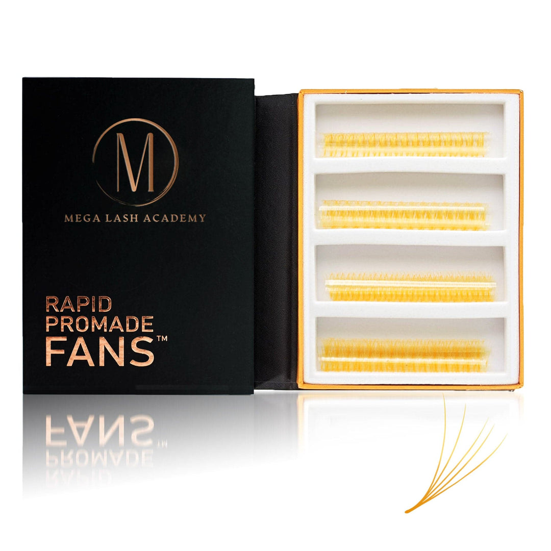 UV - Marigold 5D Rapid Promade Fans - 600 Fans Promade Fans Mega Lash Academy