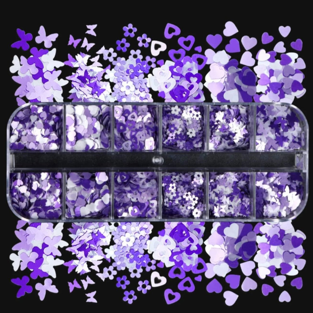 White & Purple Lash Decals n.21 False Eyelash Accessories Mega Lash Academy