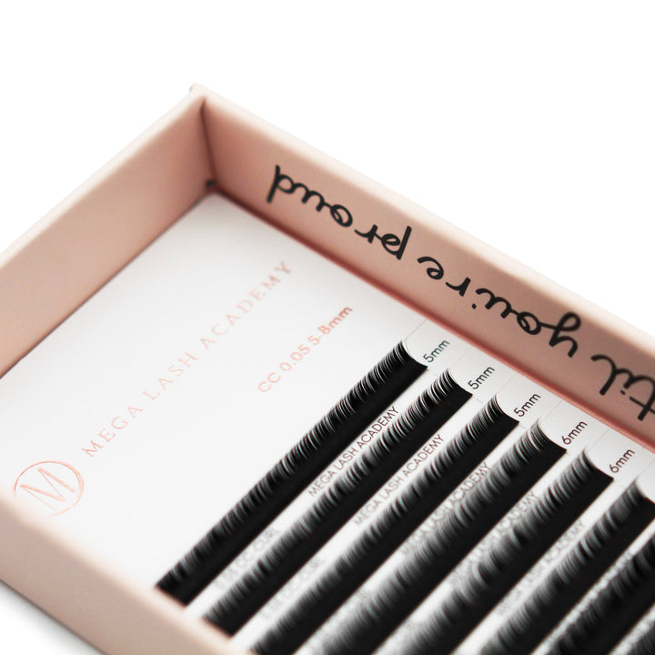 0.05 Cashmere Ultra Dark Volume Lash Trays Mega Lash Academy 