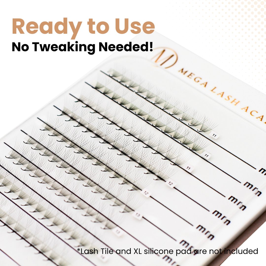 18D Mix Rapid Promade Fans® - 500 Fans Promade Fans Mega Lash Academy 