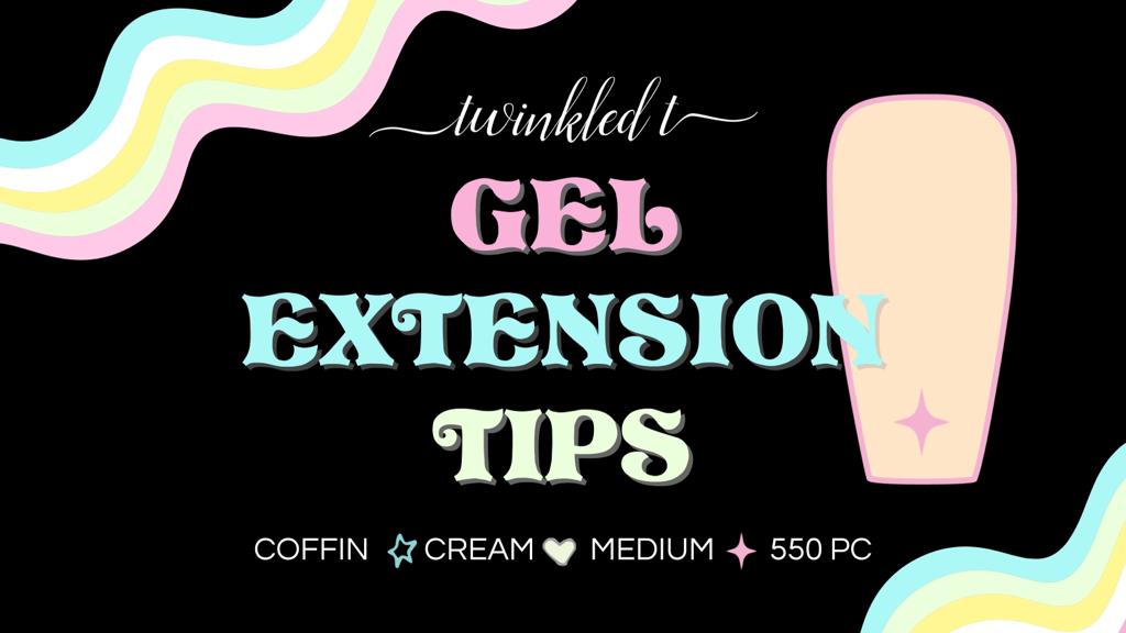 Gel Extension Tips - Coffin ♥︎ Cream ♥︎ Medium