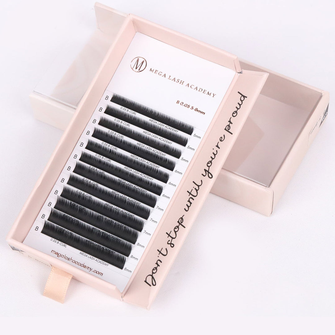 Bottom & Inner Corner B Curl Lash Tray Lash Trays Mega Lash Academy 