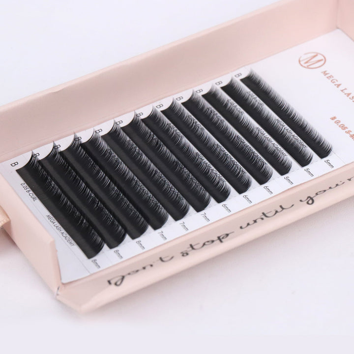 Bottom & Inner Corner B Curl Lash Tray Lash Trays Mega Lash Academy 