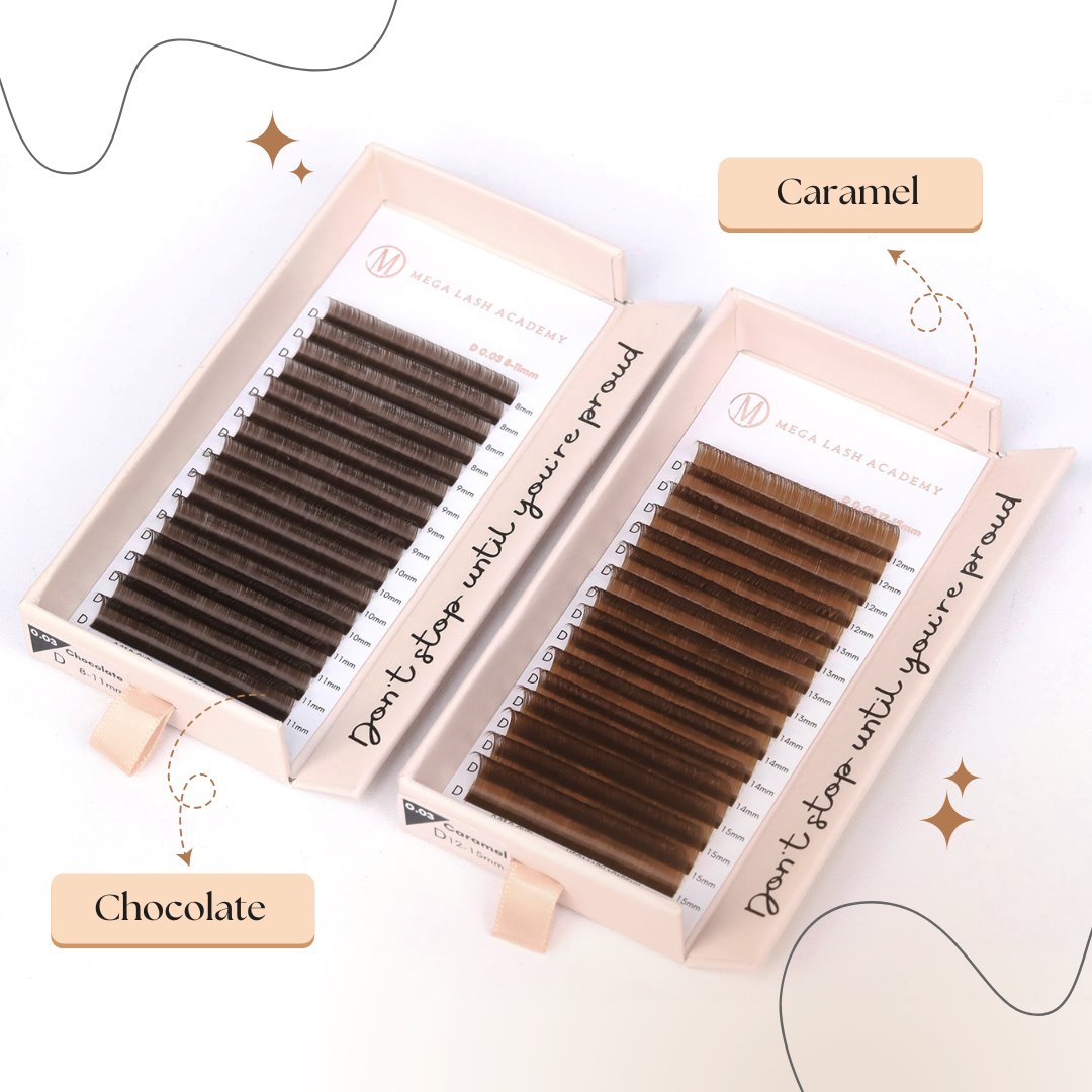 Brown Cashmere Volume - Caramel Lash Trays Mega Lash Academy 