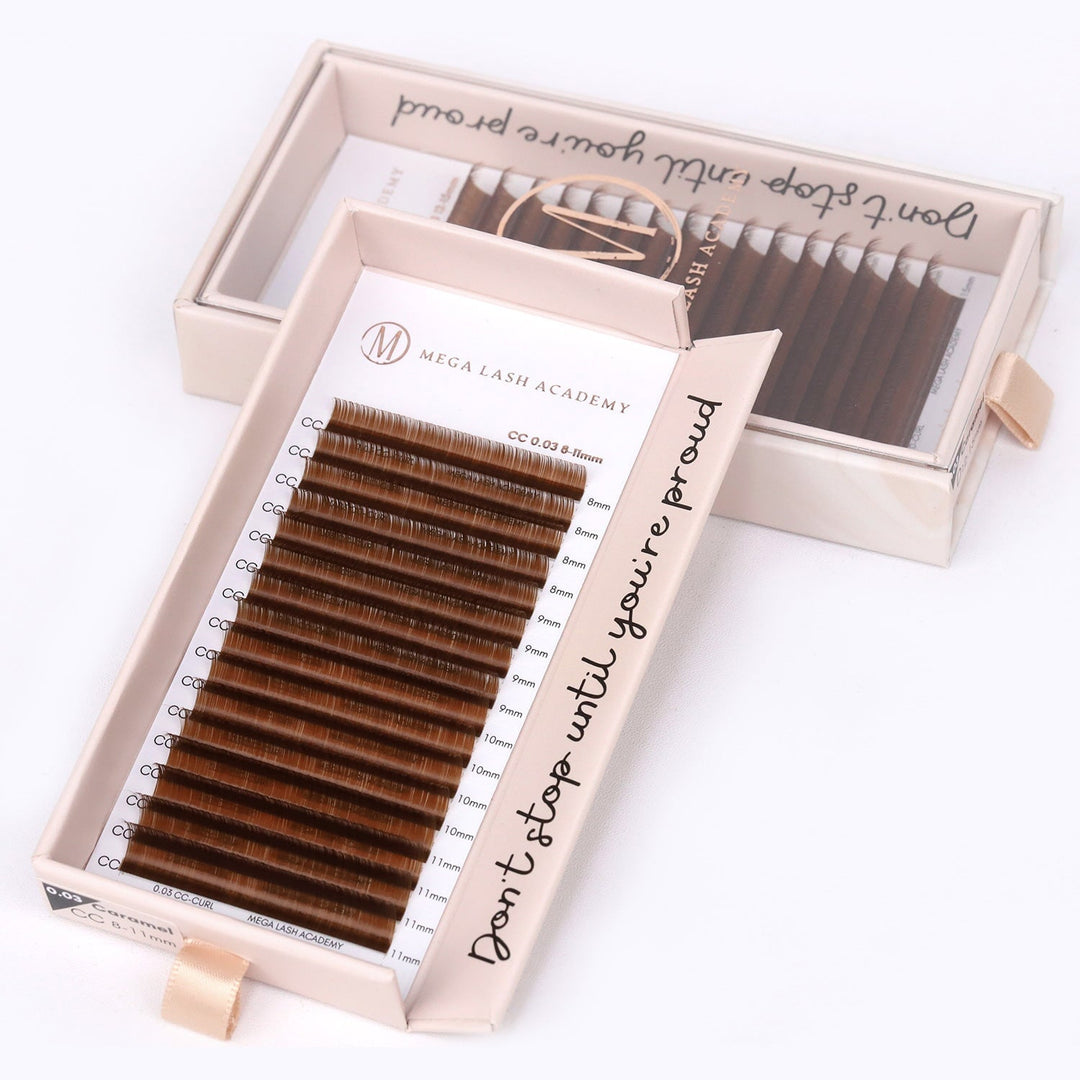 Brown Cashmere Volume - Caramel Lash Trays Mega Lash Academy 0.03 CC Mixed 7-14 mm