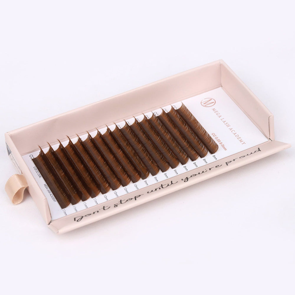 Brown Cashmere Volume - Caramel Lash Trays Mega Lash Academy 