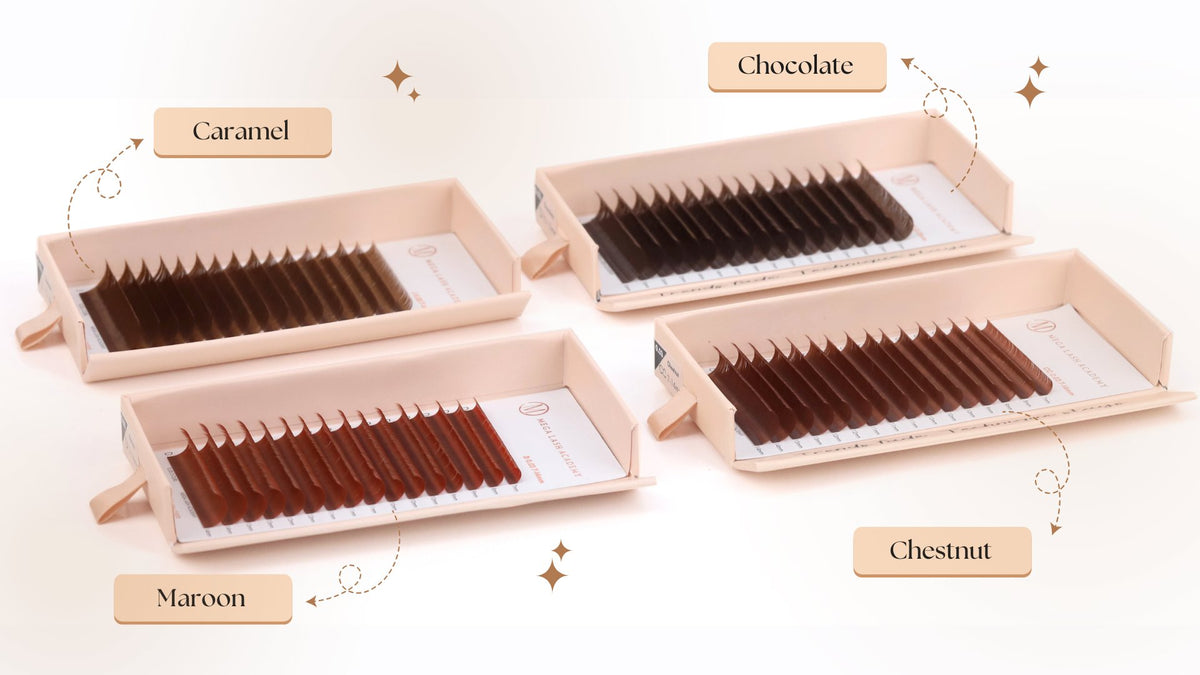 Brown Cashmere Volume - Maroon Lash Trays Mega Lash Academy 