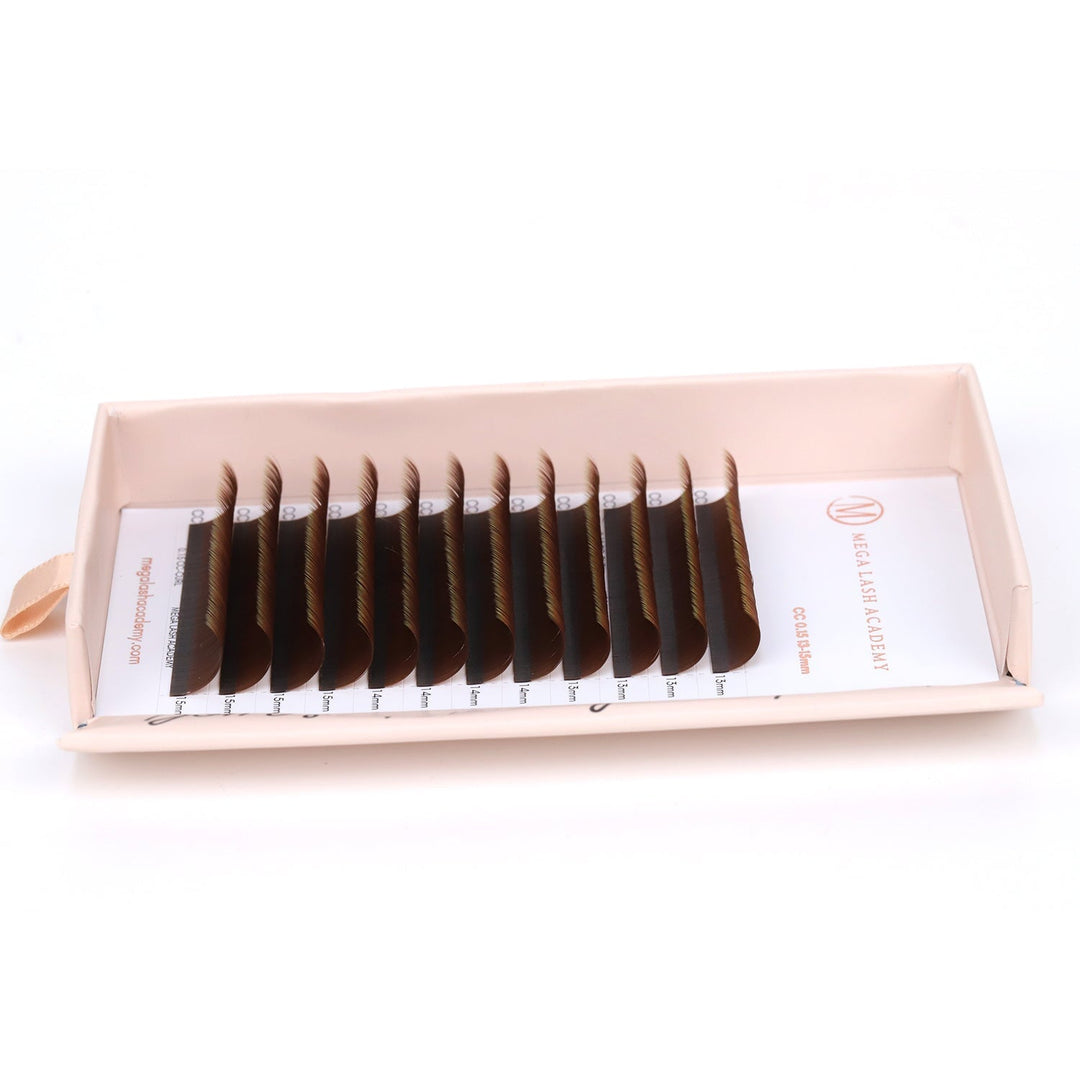 Brown Dual-Tip Flat Lash - Suede Lash Trays Mega Lash Academy 