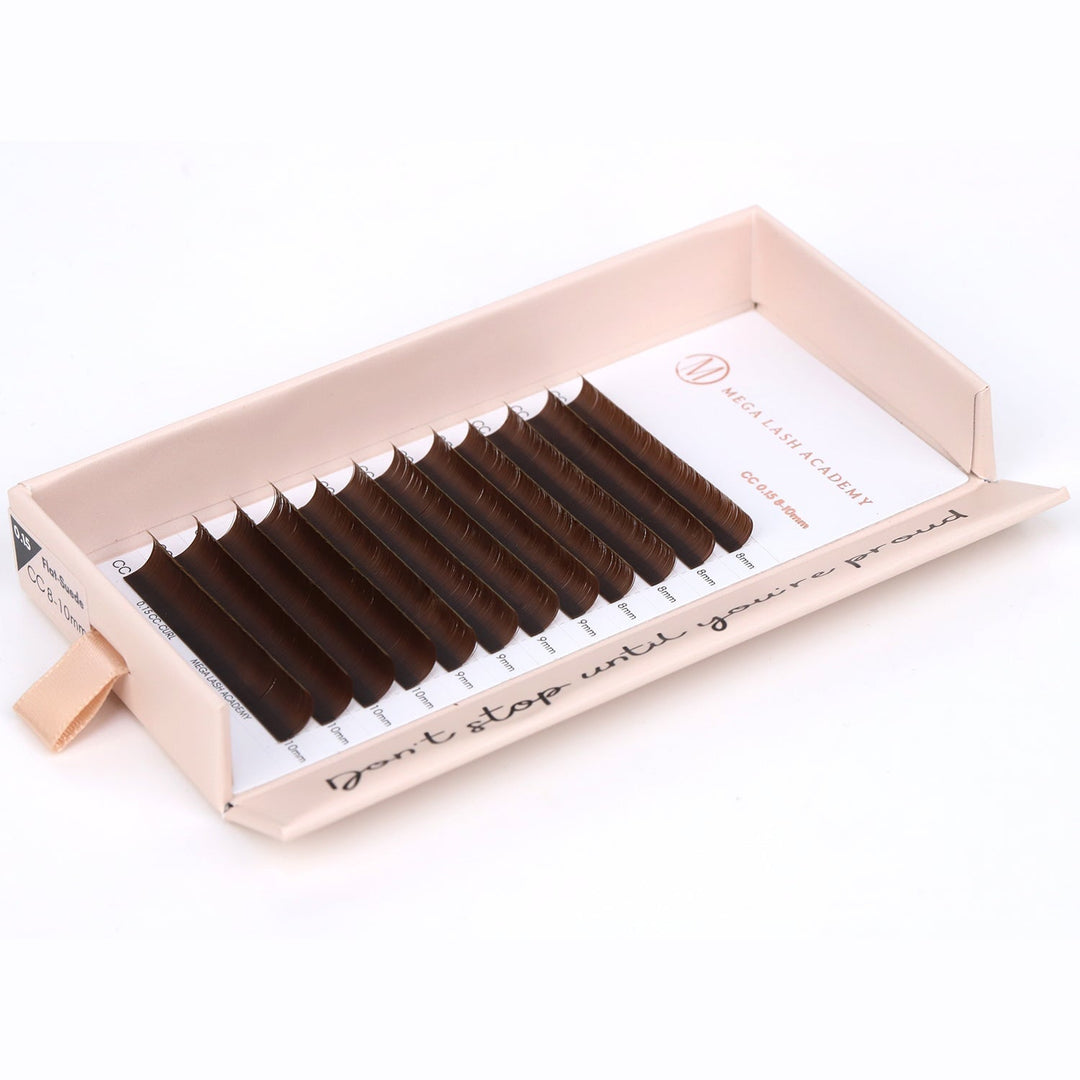 Brown Dual-Tip Flat Lash - Suede Lash Trays Mega Lash Academy 