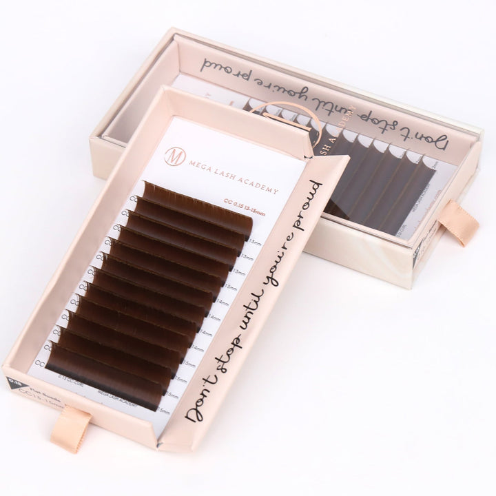 Brown Dual-Tip Flat Lash - Suede Lash Trays Mega Lash Academy 