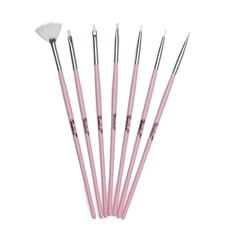 Bubble Yum Nail Art 7 Pc Brush Set Nail Tools Twinkled T 