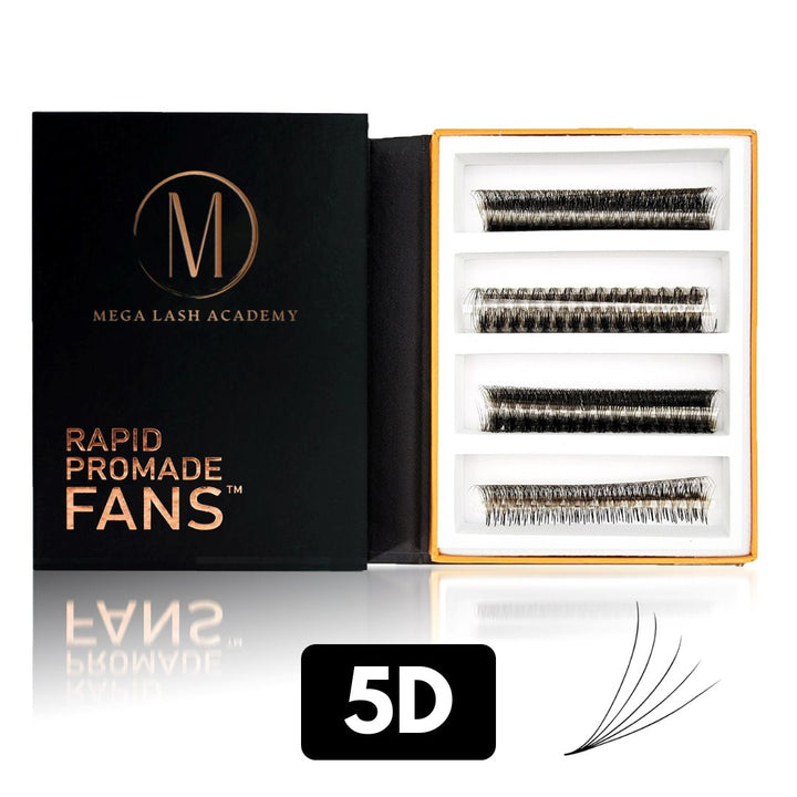 Bundle of 5 Rapid Promade Fans - 5000 Fans Promade Fans Mega Lash Academy 5D 