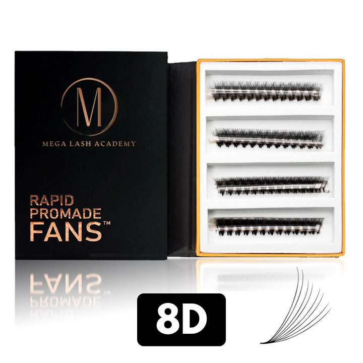 Bundle of 5 Rapid Promade Fans - 5000 Fans Promade Fans Mega Lash Academy 8D 