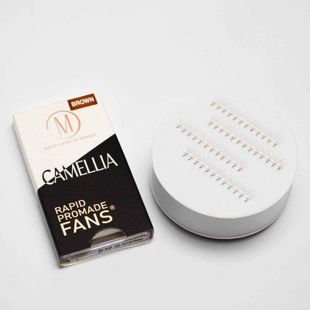 Camellia 5D Rapid Promade Fans® - Brown Promade Fans Mega Lash Academy 