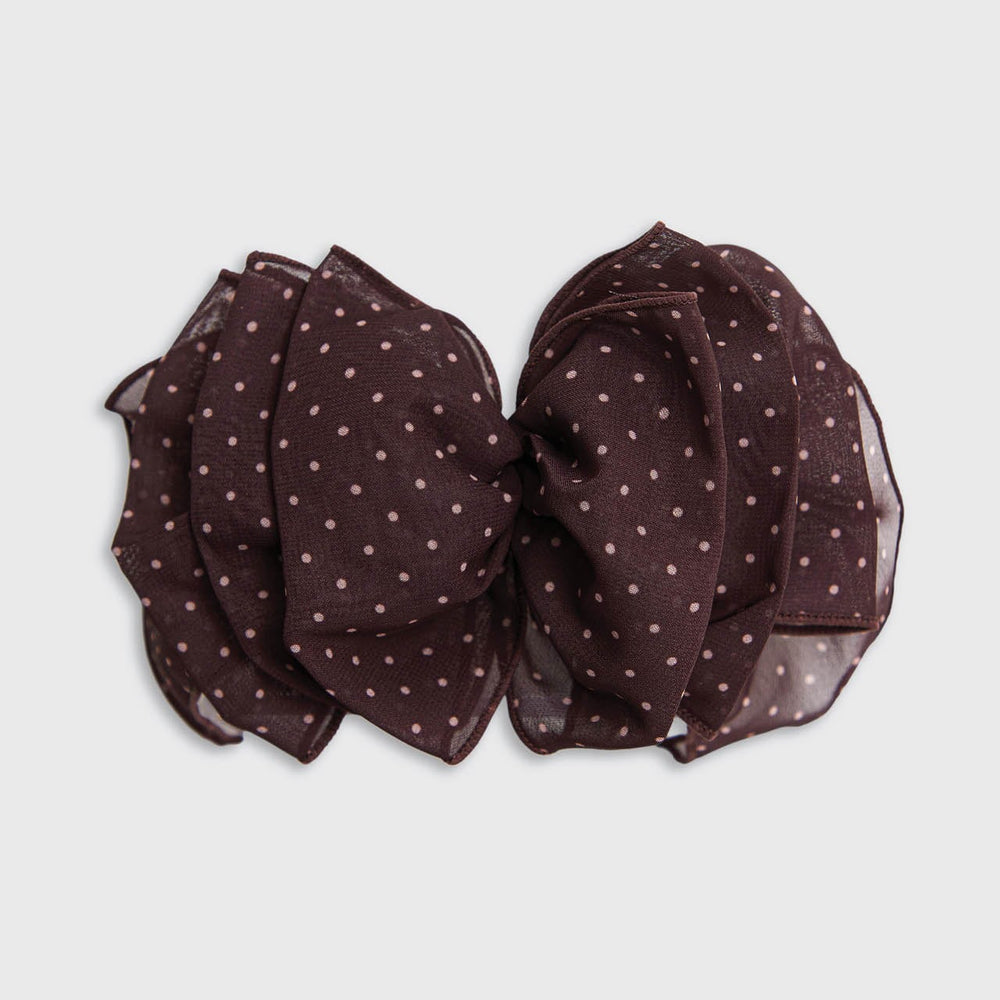 Chiffon Polka Dot Bow Barrette Hair Ties KITSCH 