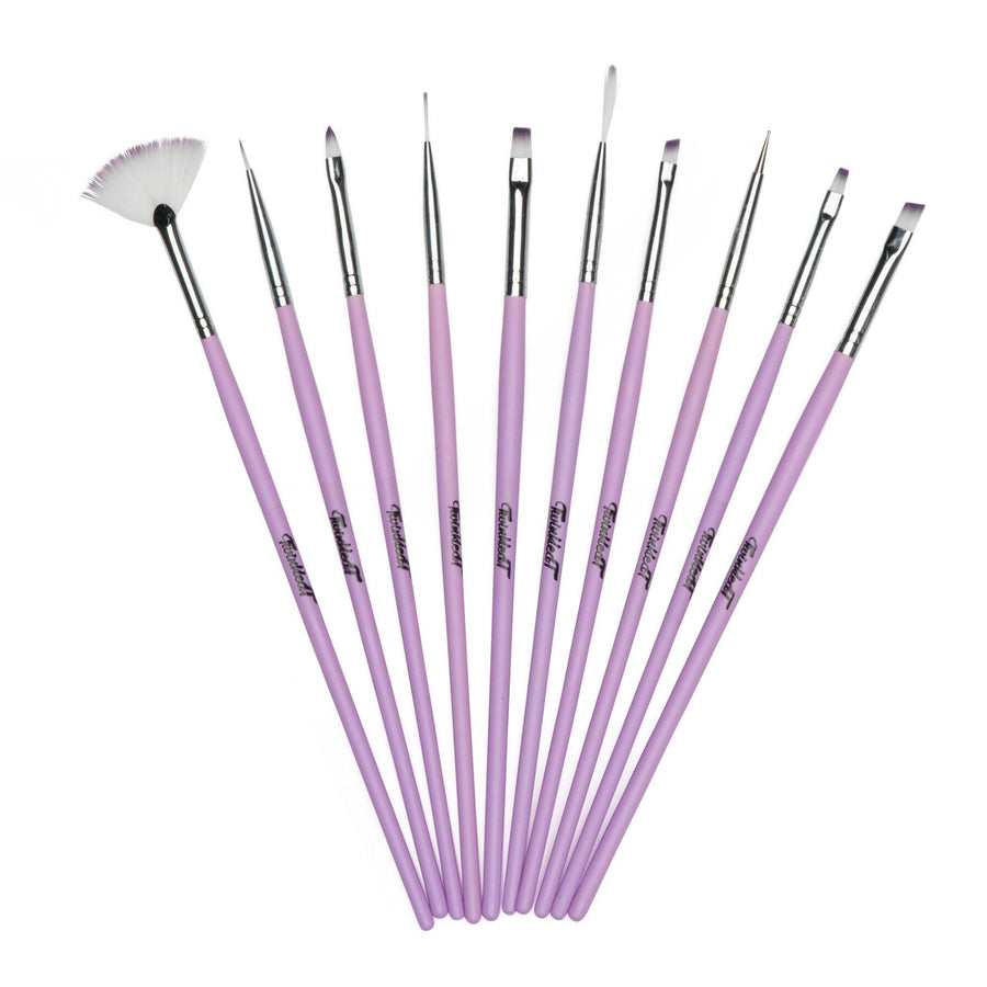 Cotton Dandy Nail Art 10 Pc Brush Set Nail Tools Twinkled T 