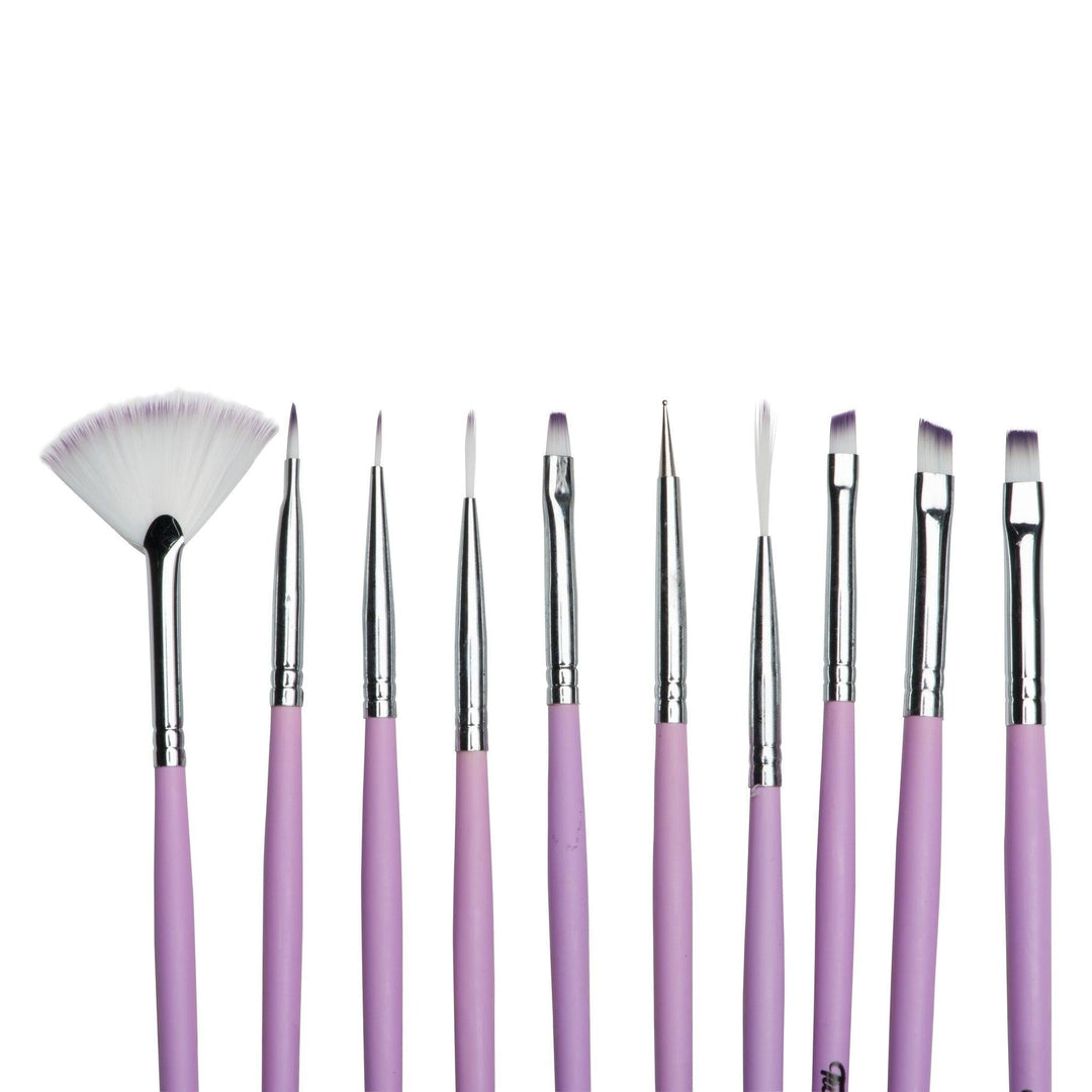 Cotton Dandy Nail Art 10 Pc Brush Set Nail Tools Twinkled T 