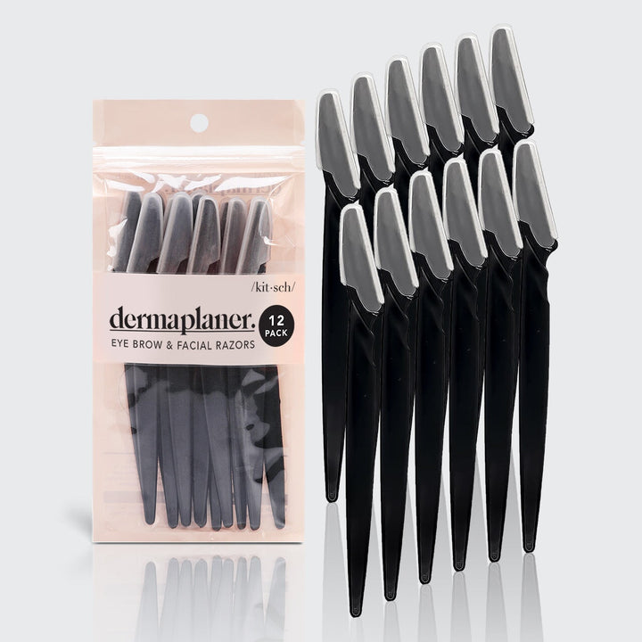 Dermaplaning Tool 12pk | Eco-Friendly Black Dermaplaner KITSCH 