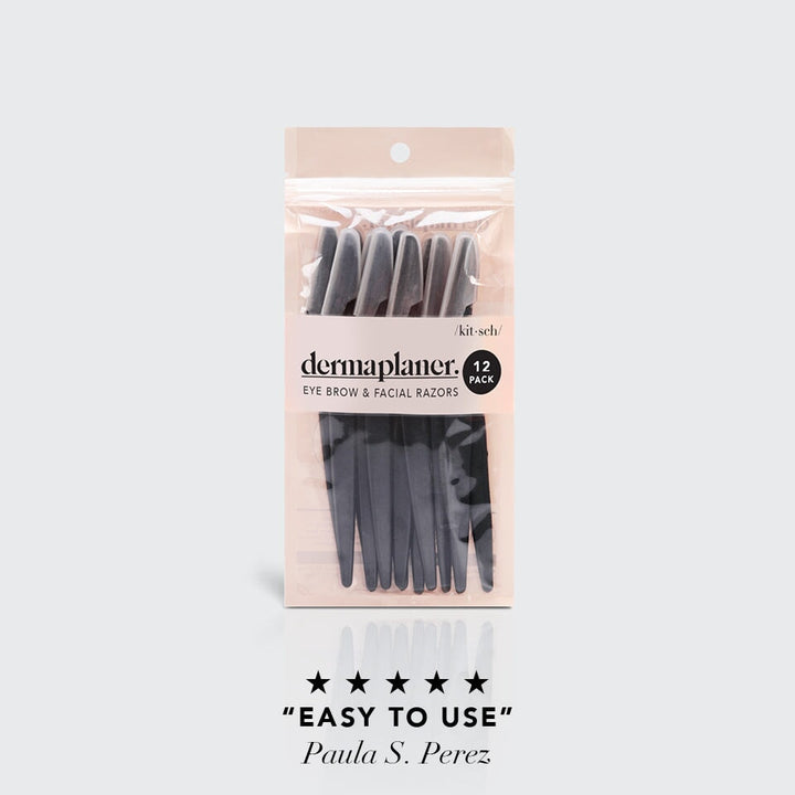 Dermaplaning Tool 12pk | Eco-Friendly Black Dermaplaner KITSCH 