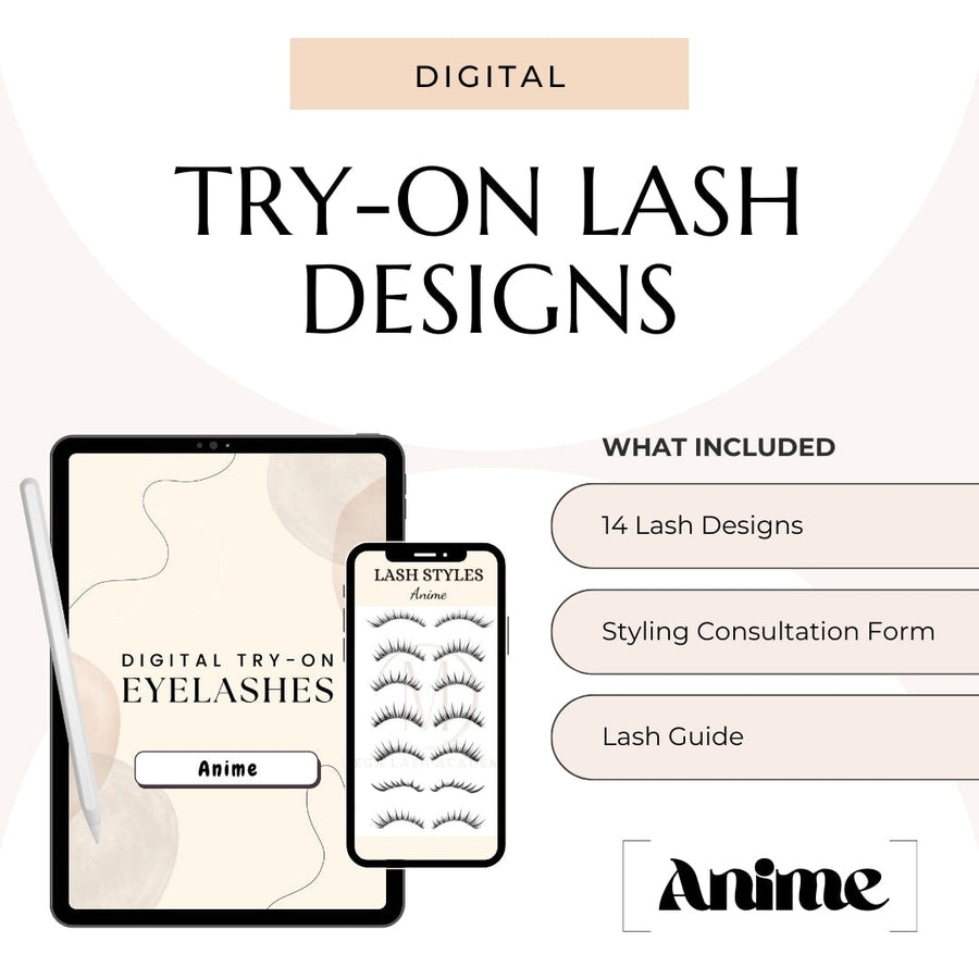 Digital Try-on Lash Designs - Anime ebook Mega Lash Academy 