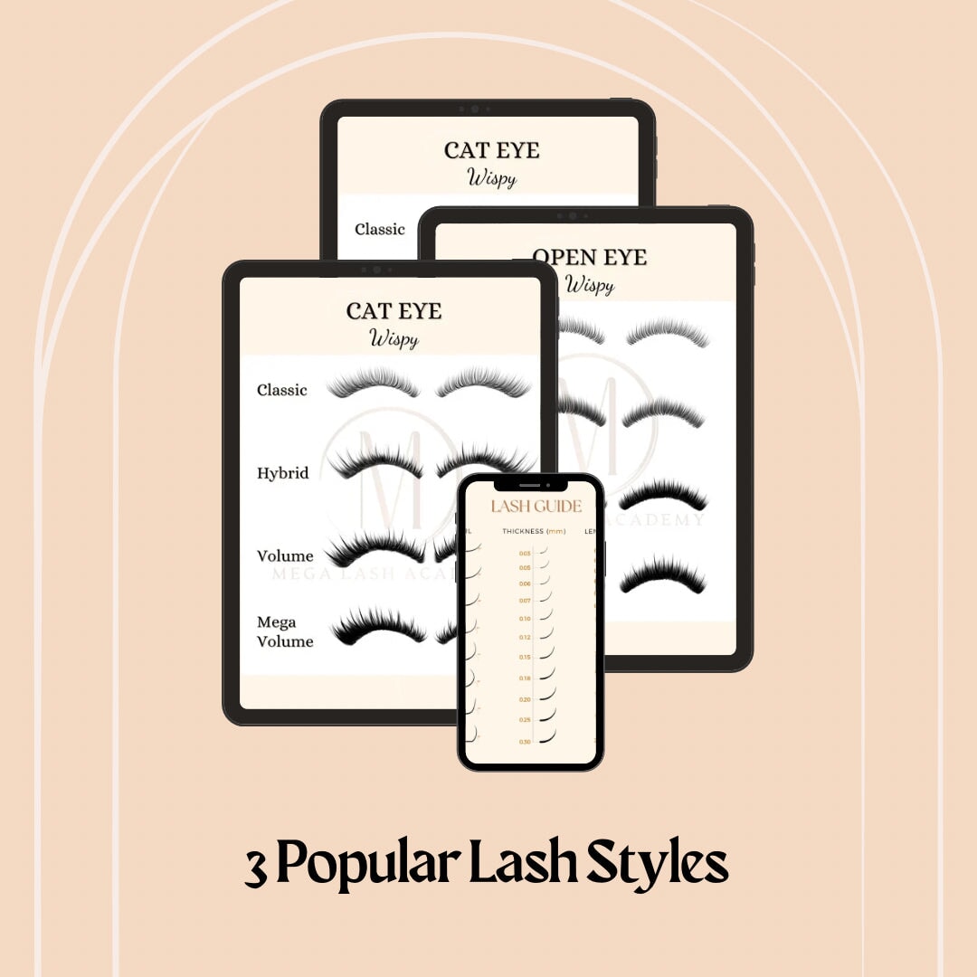 Digital Try-on Lash Designs - Wispy ebook Mega Lash Academy 