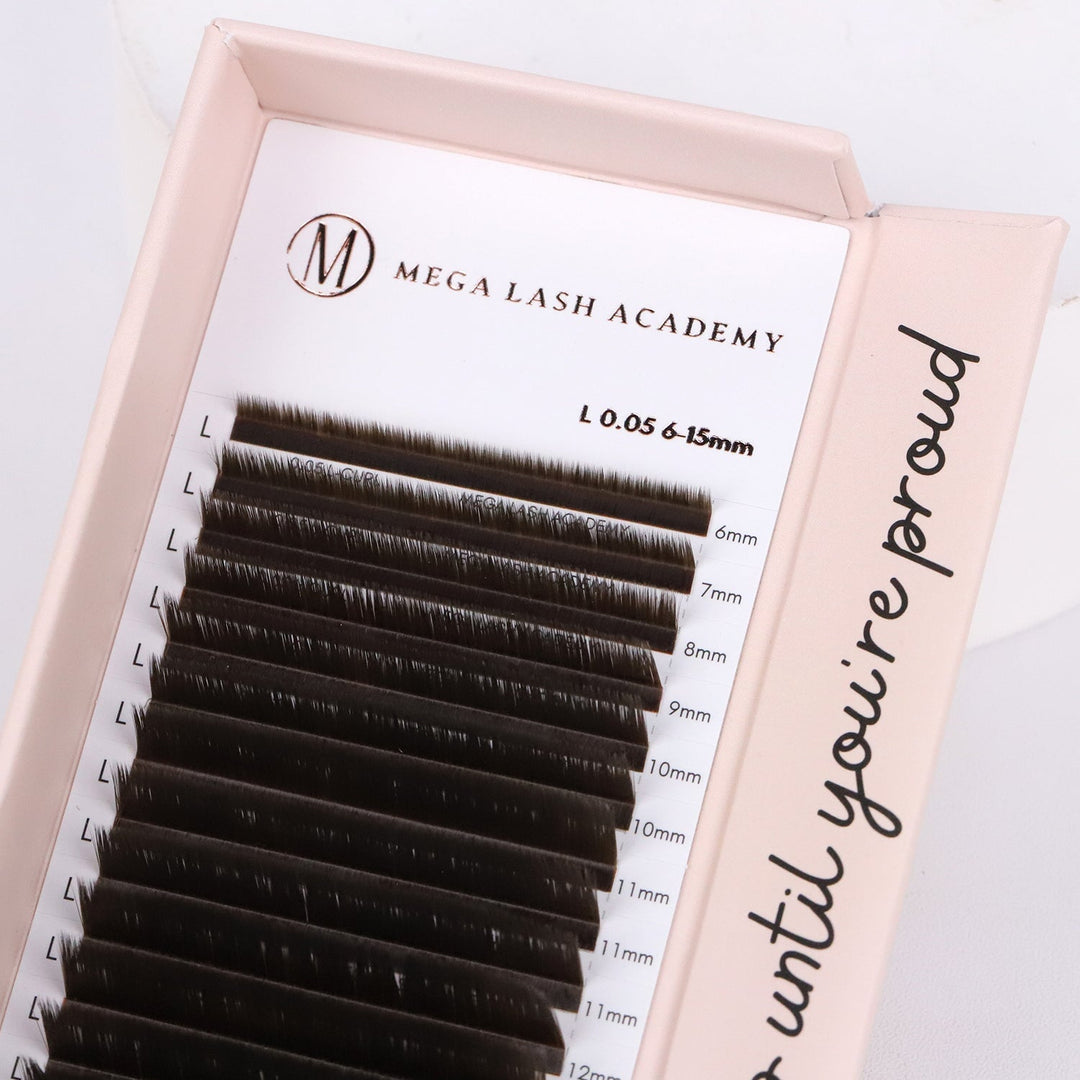 Easy Fanning Cashmere Lash Tray - Brown Lash Trays Mega Lash Academy 