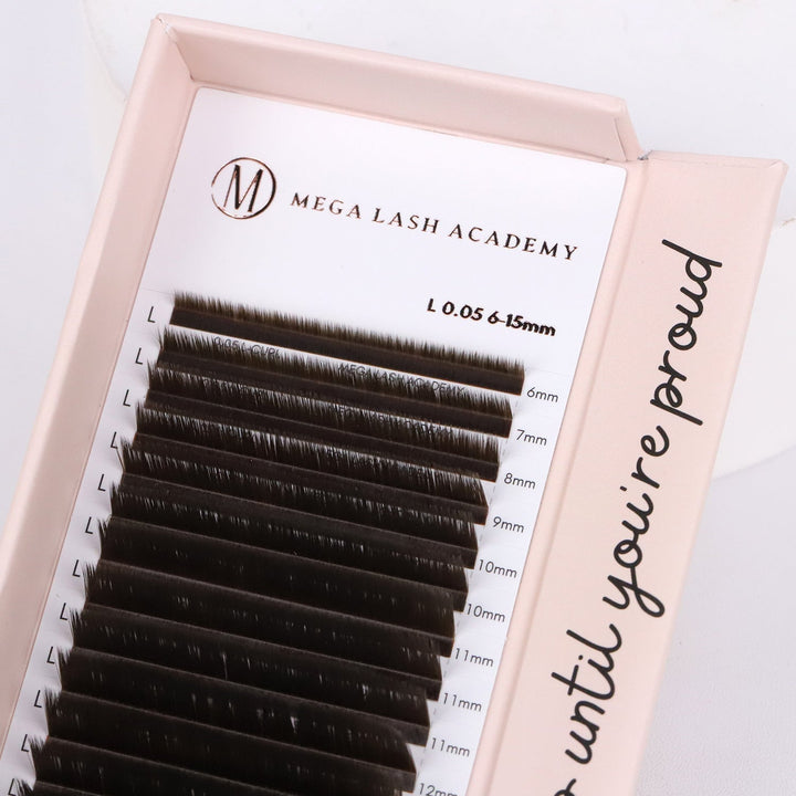 Easy Fanning Cashmere Lash Tray - Brown Lash Trays Mega Lash Academy 