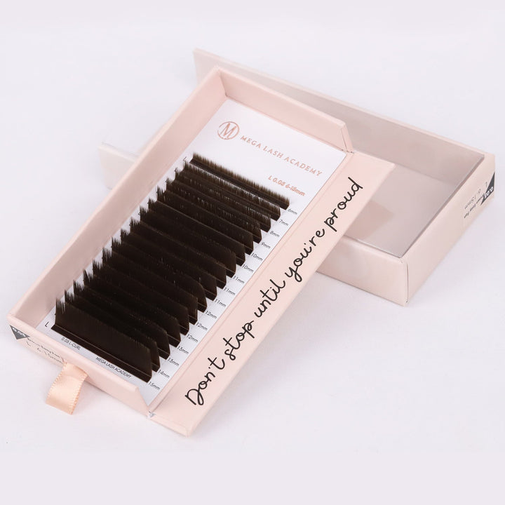 Easy Fanning Cashmere Lash Tray - Brown Lash Trays Mega Lash Academy 