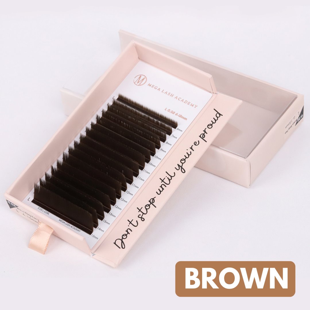 Easy Fanning Cashmere Lash Tray - Brown Lash Trays Mega Lash Academy 