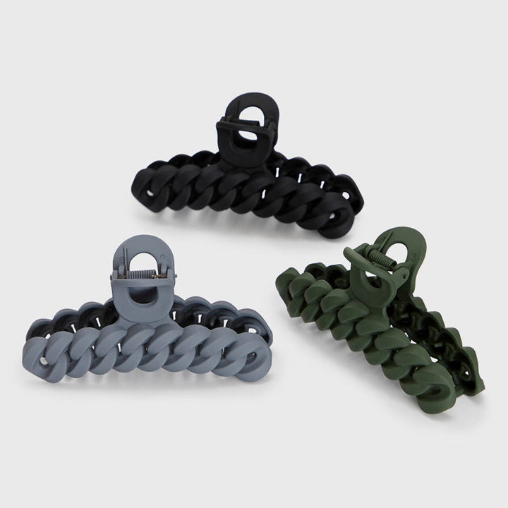 Eco-friendly Chain Claw Clip 3pc Set - Black Moss Claw Clip KITSCH 