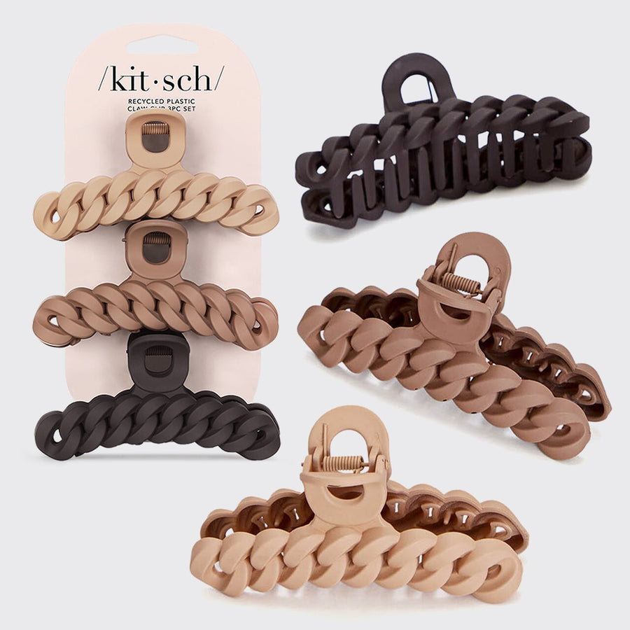 Eco-friendly Chain Claw Clip 3pc Set - Neutral Claw Clip KITSCH 