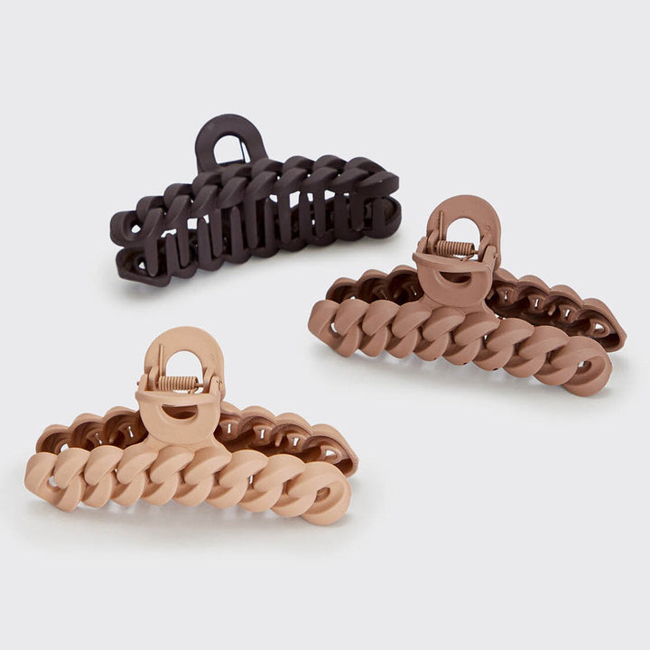 Eco-friendly Chain Claw Clip 3pc Set - Neutral Claw Clip KITSCH 