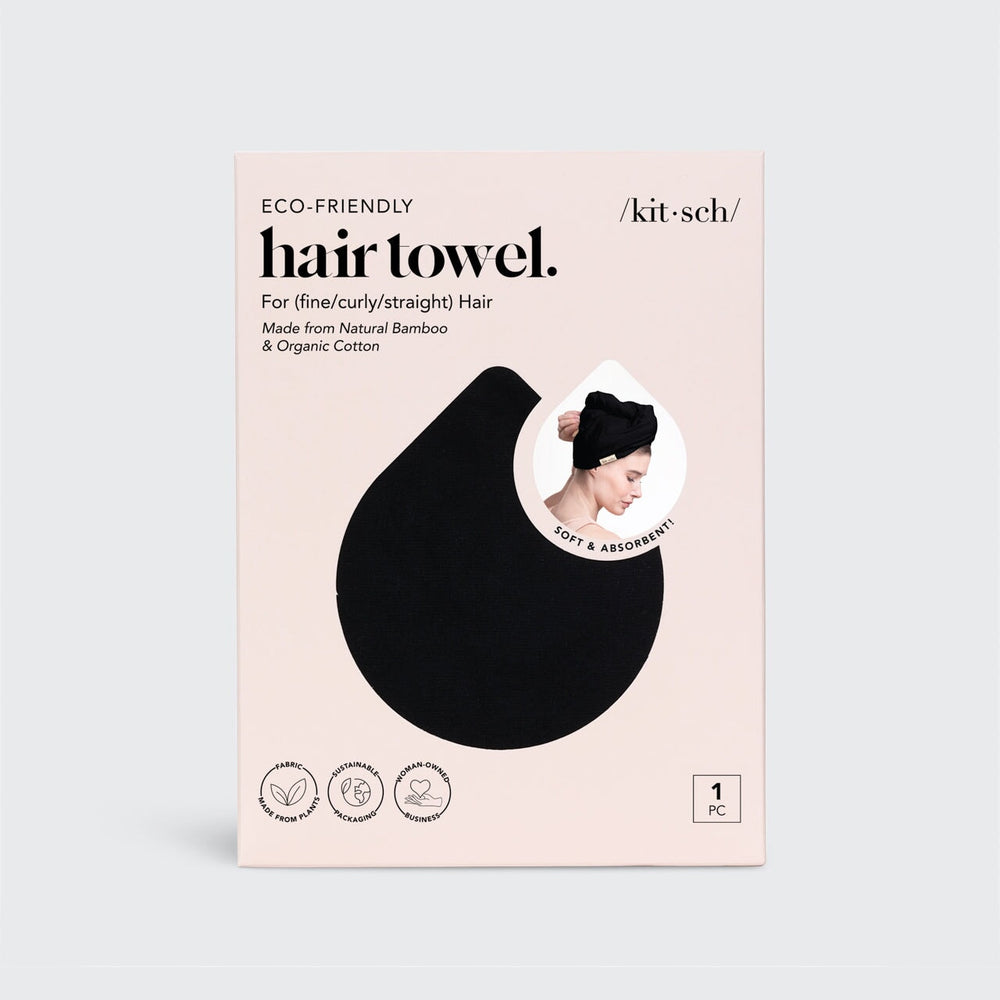 Eco-Friendly Hair Towel - Black Hair Towels KITSCH 