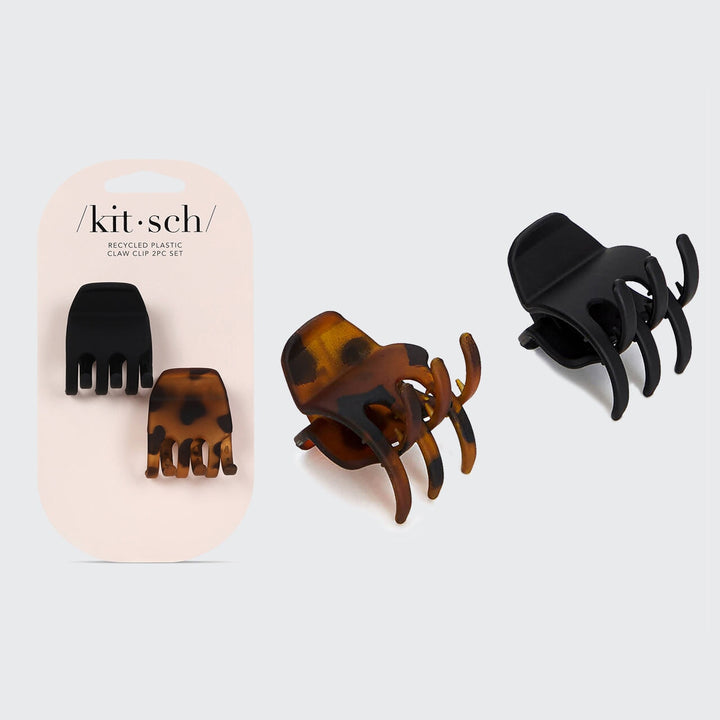 Eco-Friendly Medium Claw Clips 2pc set - Black Claw Clip KITSCH 