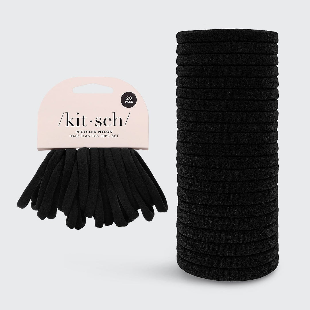 Elastic Hair Ties 20 Pack - Black Hair Ties KITSCH 