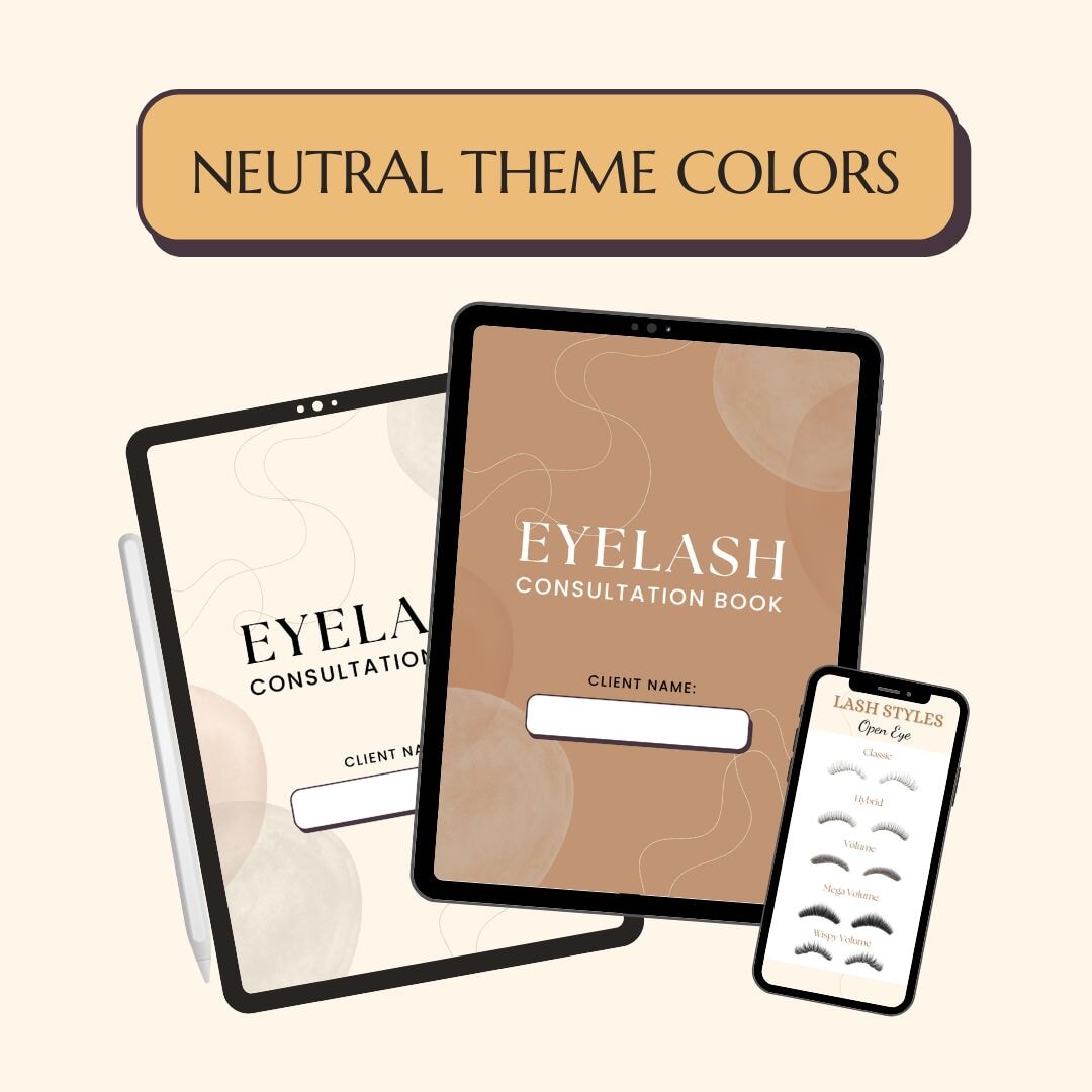 Eyelash Extension Consultation Book with Lash Designs ebook Mega Lash Academy 