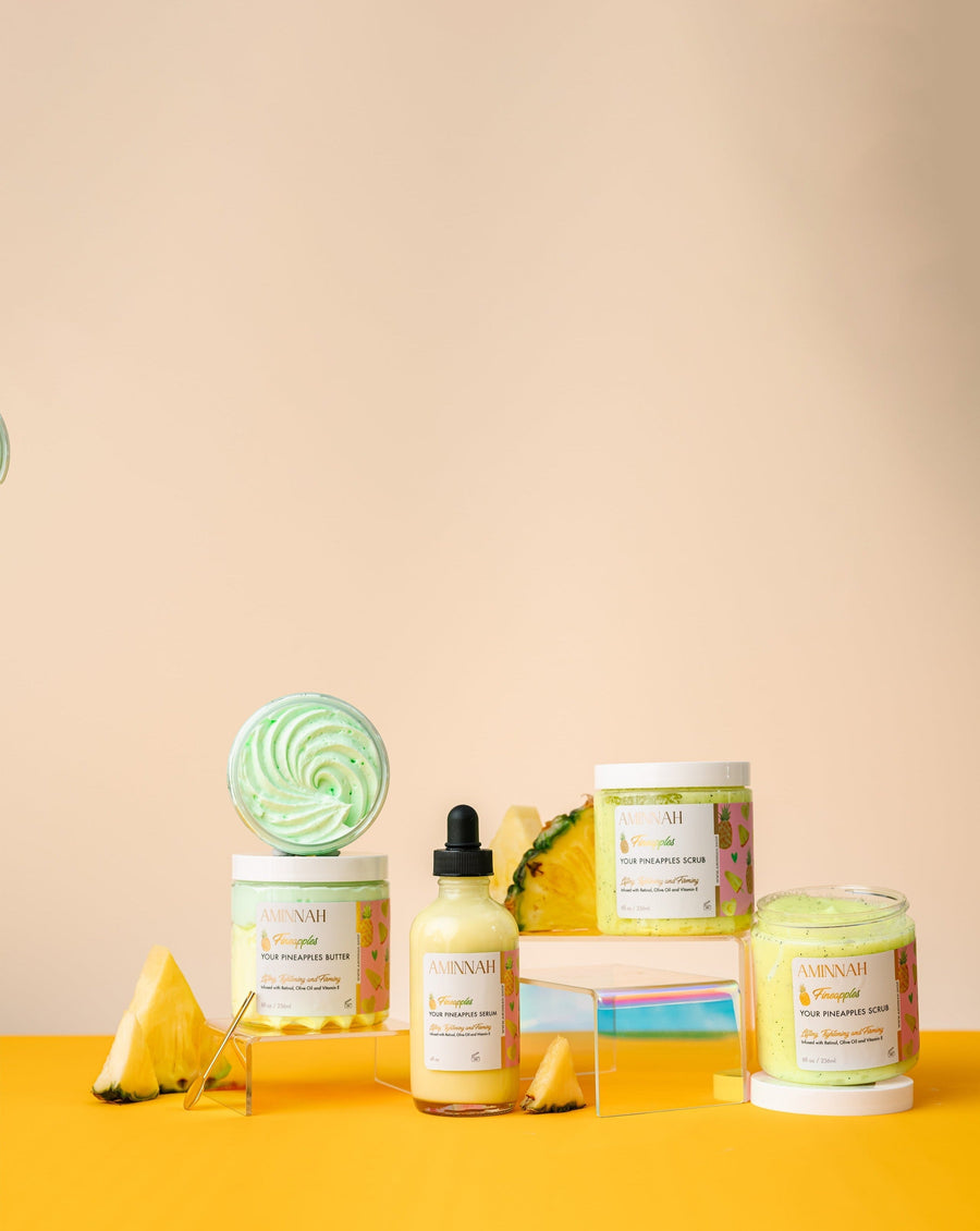 'Fineapples' Boob Collection | Body Butter| Serum| Sugar Scrub| AMINNAH 