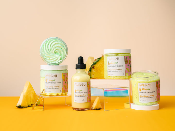 'Fineapples' Boob Collection | Body Butter| Serum| Sugar Scrub| AMINNAH 